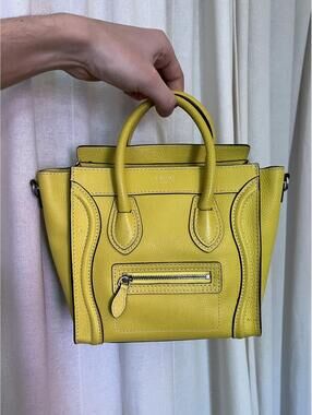 CELINE PHOEBE PHILO 2011 YELLOW NANO LUGGAGE TOTE BAG